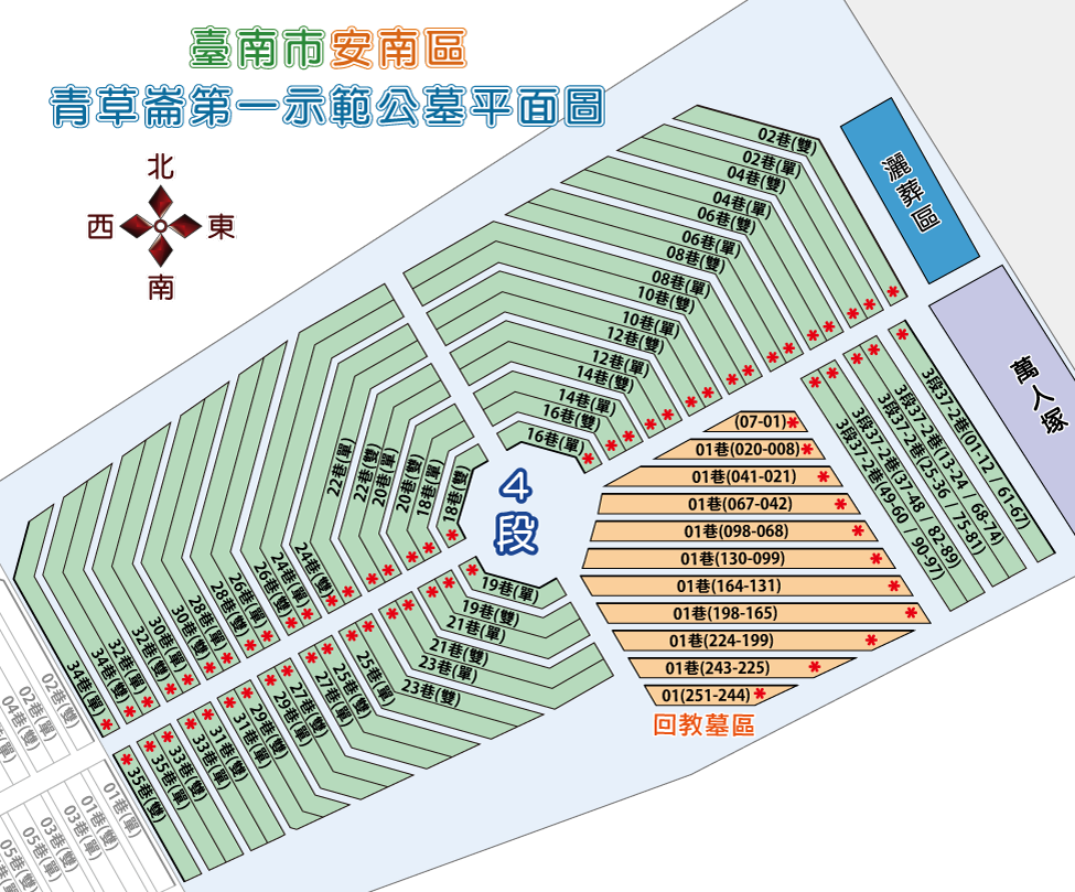 安南區第一示範公墓福壽路四段平面圖