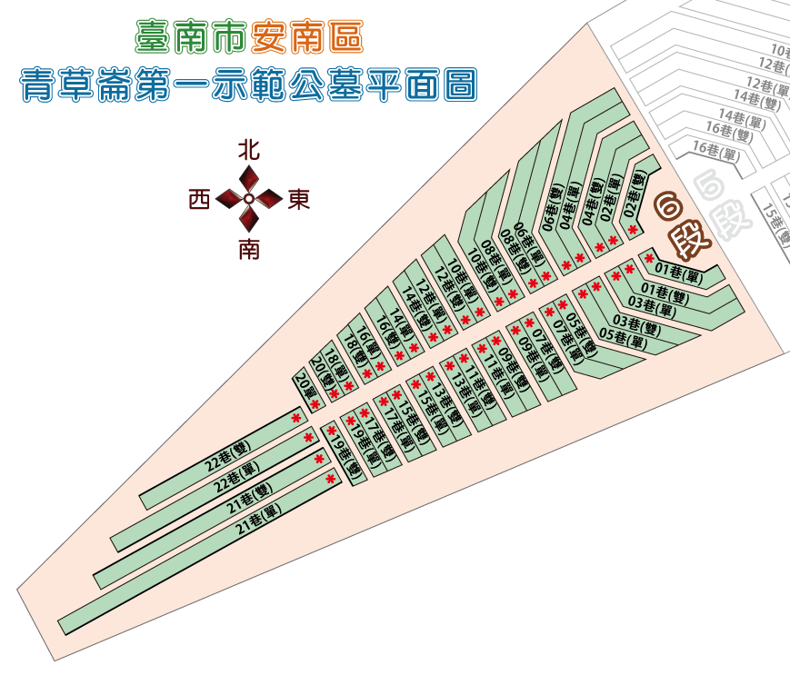 安南區第一示範公墓福壽路六段平面圖