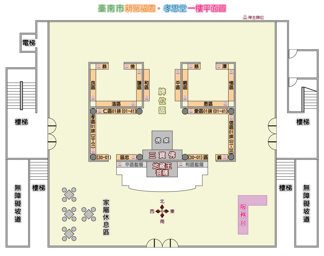 新營福園孝思堂一樓平面圖