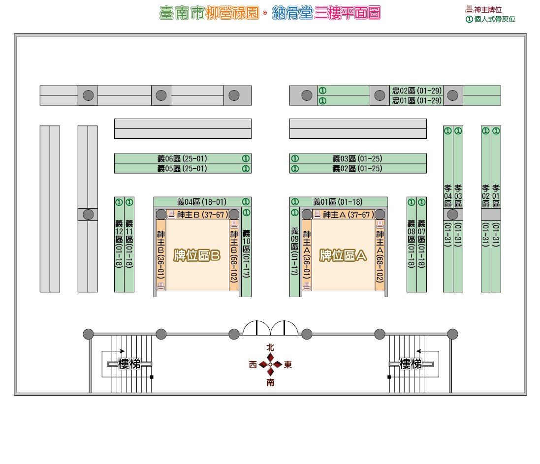 柳營祿園納骨堂三樓平面圖