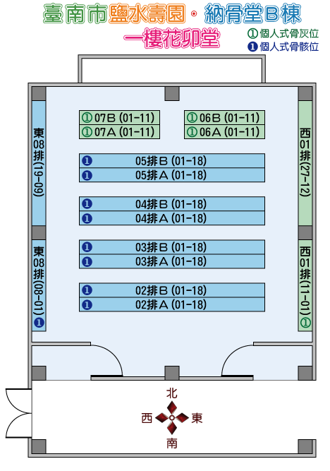 鹽水壽園納骨堂B棟一樓花卯堂平面圖